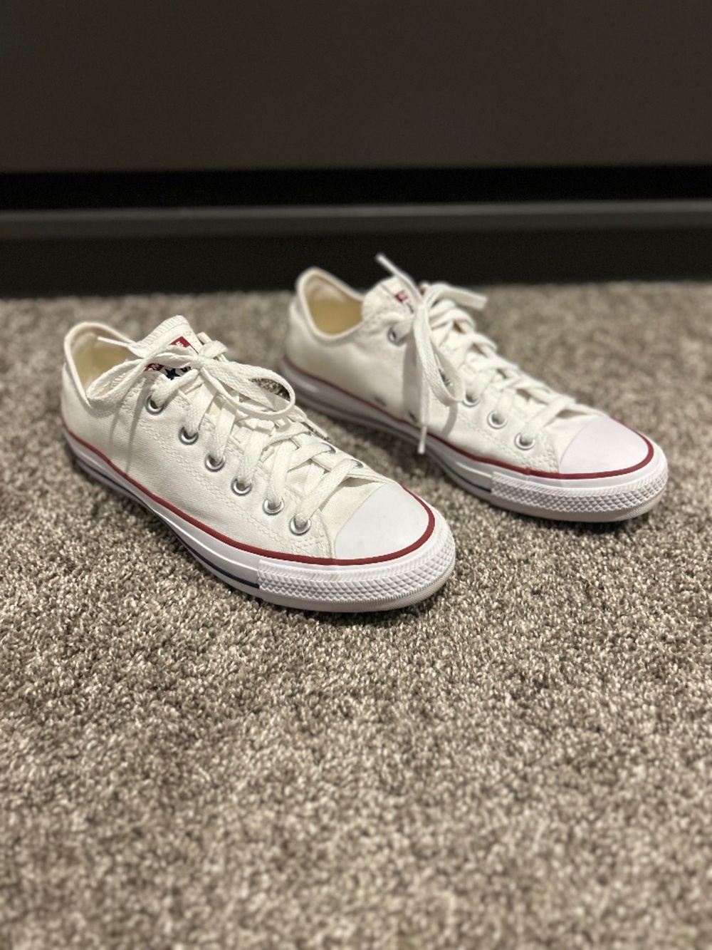 White All Star Converse 8.5 Women 6.5 Men